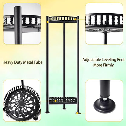 Plant Stand Indoor Outdoor, 30'' Tall Plant Stands, 2 Tier Metal Planter Stand, Flower Stand Plant Pot Holder for Living Room, Corner, Deck