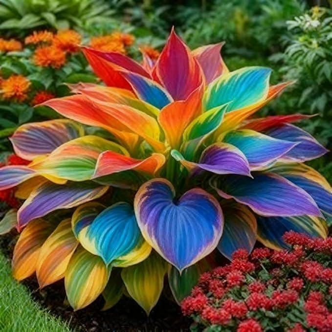 355+ Rainbow Hosta Seeds Heart Shaped Leaves, Hostas Seed for Planting Drought Tolerant Colorful Hosta Plants Outdoor Garden