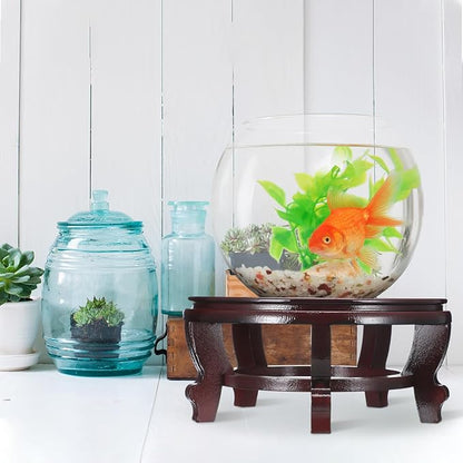 10 Inches Wooden Planter Stand Indoor Chinese Vase Fishbowl Display Stands Asian Vase Pot Traditional Stands for Home Indoor Plants Outdoor Decoration