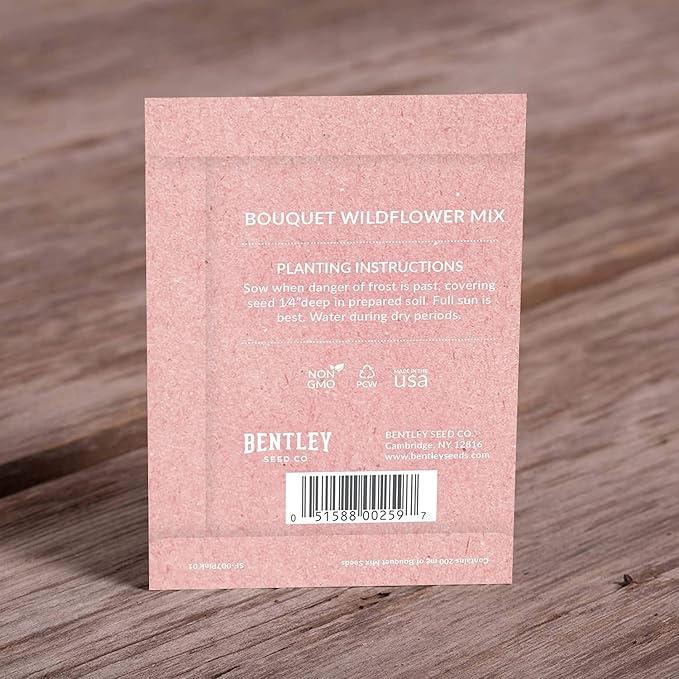 BENTLEY SEED CO. Oh Baby Flower Seeds Packets - Girl/Boy Baby Shower Favors - Pre-Filled, 25 Wildflower Seed Packs for Favor - Eco-Friendly Gift & Babys Guest Giveaways - Non-GMO Seeds - Pink