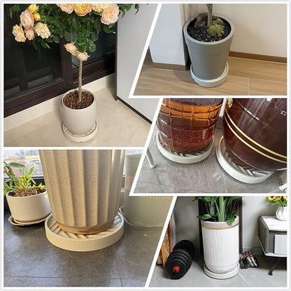 2 Pack Plant Caddy with Wheels, 10" Rolling Plant Stand 165 LBS Heavy Duty with Hidden 360 ° Rotating Silent Wheel Wheels for Outdoor Indoor Large Plant Pots, Flower Pot, Patio