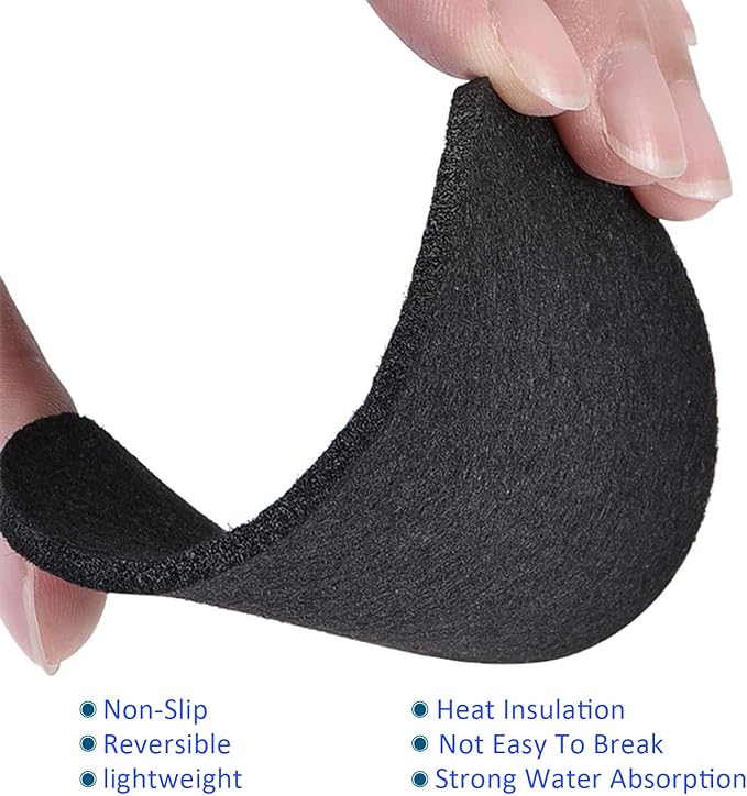 8 Pack Planter Coasters Set Felt Round Flowerpot Drip Pad Mat Apply to Outdoor/Garden (4" 6" 8" 10", Black)
