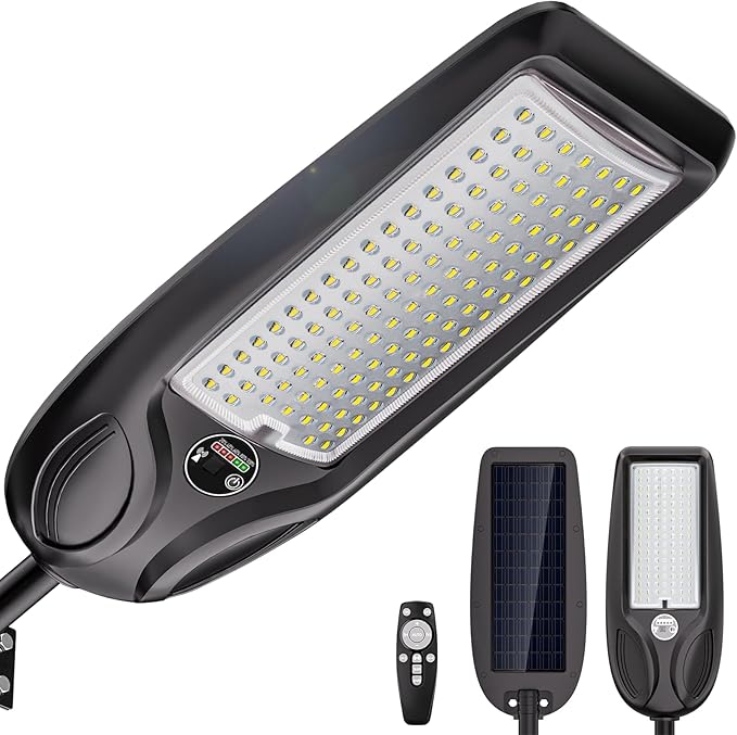 7000W Solar Street Lights Outdoor, Heavy Duty Solar Powered LED Flood Light Outside, Commercial Parking Lot Lighting Dusk to Dawn, 7000K Motion Sensor IP66 Waterproof for Garage,Swimming Pool, Pathway