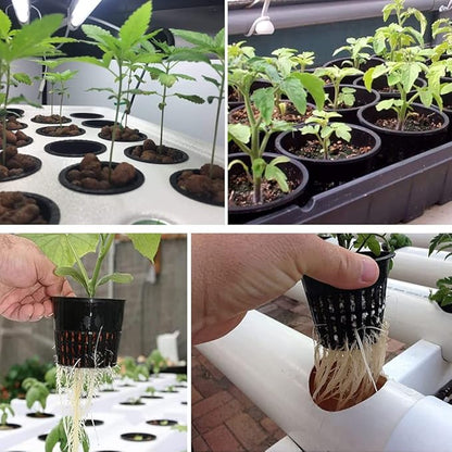 30 Pack 4 Inch Net Pots, Lightweight Slotted Mesh Net Cups for Hydroponics, Economy Hydroponic Pots for Indoor Outdoor Growing, Includes 30 Plant Labels