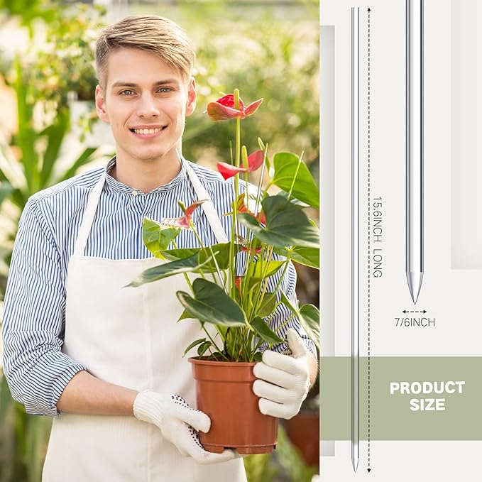 Chunful 30 Pcs 15.6 Inch Acrylic Plant Stakes Garden Sticks Clear Orchid Stakes Plant Sticks for Potted Support Tomatoes Flowers Grow Upright