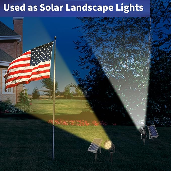 Ofuray Solar Flag Pole Light Outdoor,Dimmable Brightest Flag Pole Light Solar Powered, American Flag Coverage Led Solar Flag Pole Lights Outdoor Dusk to Dawn fit 1.5''-4'' Flagpole for House