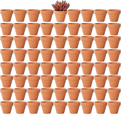 Yishang 1.9 Inch Tiny Terracotta Pots Pack of 72-Small Mini Clay Pots with Drainage Holes Flower Nursery Terra Cotta Planter for Tiny Cactus Herb lithop,Succulent Plants,Crafts,Wedding Favor