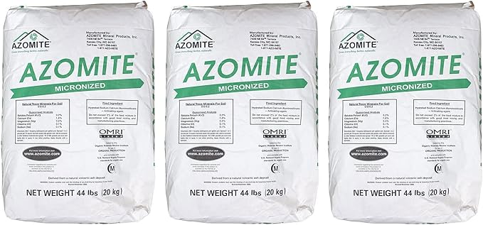 AZOMITE Micronized Bag - 100% Naturally Derived - OMRI Listed – Great for Hemp, Fertilizer, Soil Mixes and Home Gardens - 44 Pounds