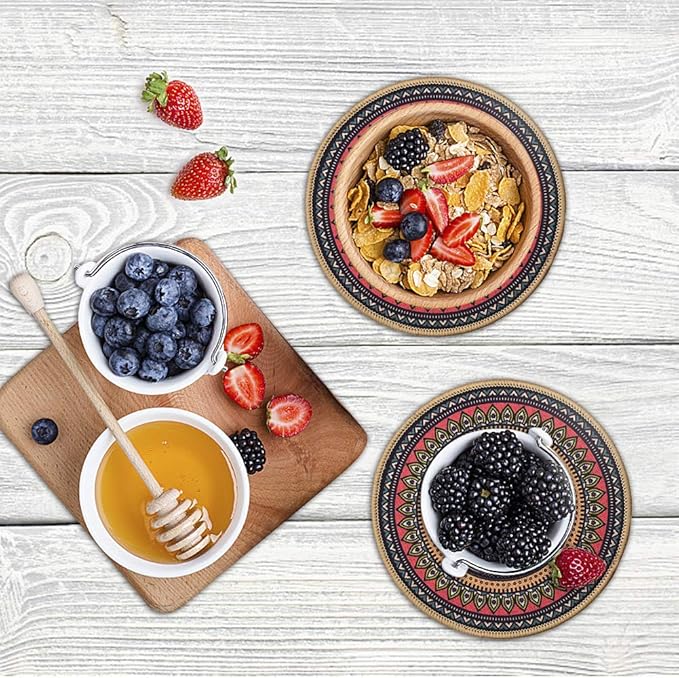 K KILIPES 6pcs 8.5" Round Plant Coaster Mat for Gardening Indoor Outdoor Flower Pots Pad Non Slip Plant Mats for House Plants