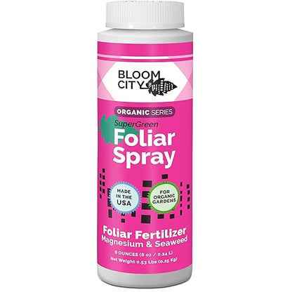 Bloom City Organic SuperGreen Kelp Foliar Spray for Plants, 1/2 Pint (8 oz)