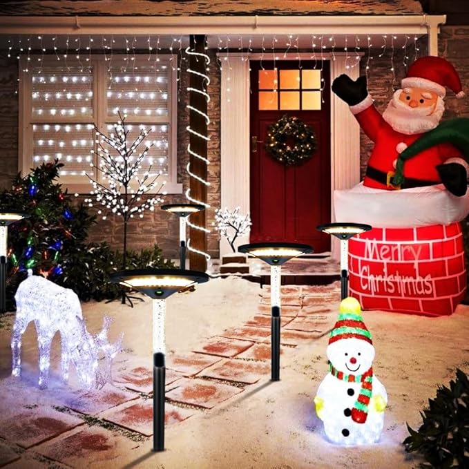 S NMT LED Garden Solar Pathway Lights，Outdoor Motion Sensor Landscape Lights for Garden Lighting, IP65 Waterproof Solar Spotlight for Yard