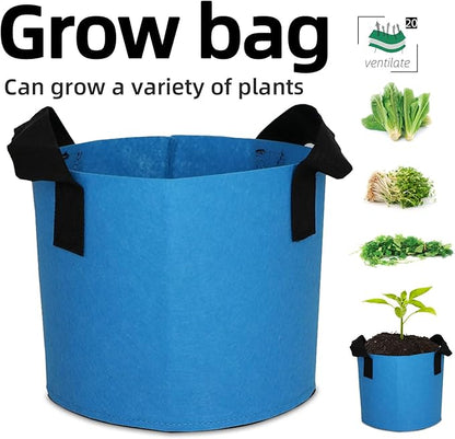 Grow Bags,Growing Pot Bags Garden Grow Bag Indoor Outdoor Fabric Aeration Plant Pot Container Flower Vegetable Pouch (Sky Blue,20Gallon)