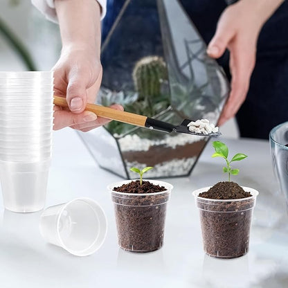 240 Pcs Clear Mini Nursery Pots for Plants, 2 Inch Plastic Seedling Clear Plant Pots with Drainage Holes, Seed Starting Trays for Various Seeds Indoor & Outdoor Flower Planters