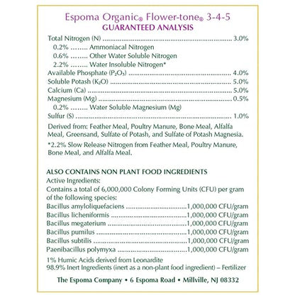 Espoma Flower-Tone Fertilizer - Natural & Organic for Abundant Blooms - 4 lb - Granules