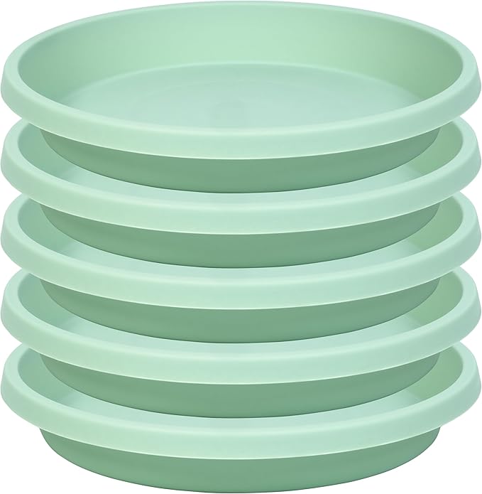 Plant Saucers Round 12 Inch Extra Large Pack of 5 Heavy Duty Plastic Drip Trays for Large Pots