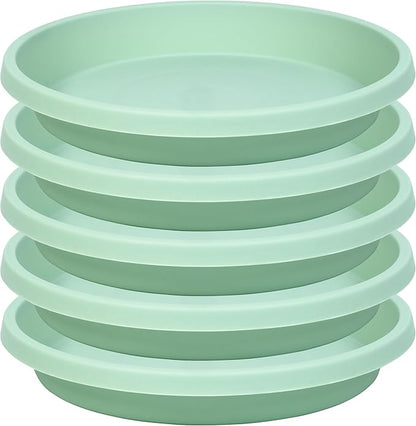 Plastic Plant Saucer 10 Inch Round Pack of 5 Plant Saucers Thickened Reusable Drip Trays for Flower Pots