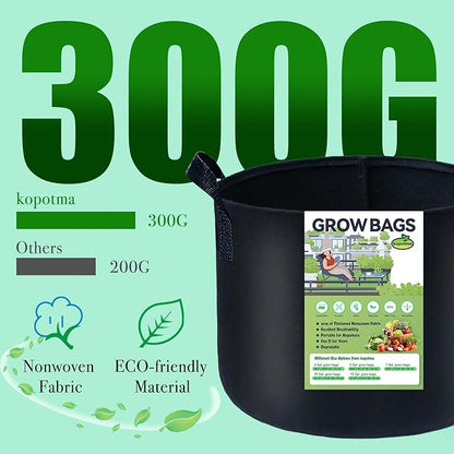 10Packs Mixed Size Grow Bags, Fabric Plant Grow Bags, Variety Sizes Fabric Planters, Garden Bgas Fabric Pots, 3Gal/5Gal/7Gal/10Gal/15Gal * 2