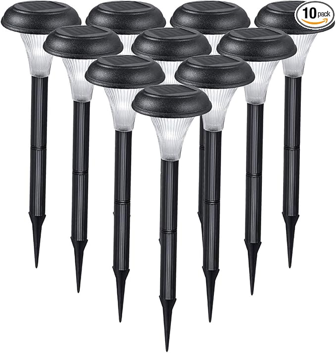 GardenBliss Best Solar Lights for Outdoor Pathway, 10 Brightest Light Set for Walkway, Patio, Path, Lawn, Garden, Yard Decor, Double Waterproof Seal, Large Led Landscape Outside Post Lighting Lamps