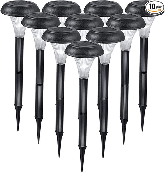GardenBliss Best Solar Lights for Outdoor Pathway, 10 Brightest Light Set for Walkway, Patio, Path, Lawn, Garden, Yard Decor, Double Waterproof Seal, Large Led Landscape Outside Post Lighting Lamps