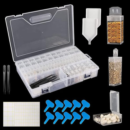 BigKing Seed Organizer Storage Box, 80 Slots Plastic Container With Label Stickers and Useful Accessories for Flower and Vegetable Seeds (3 Sizes)