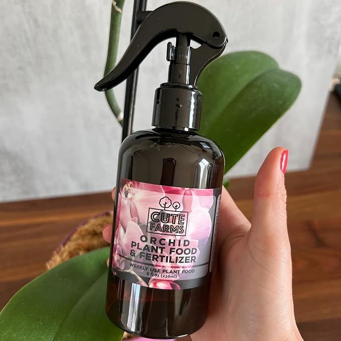 Cute Farms Orchid Plant Food Fertilizer Mist (8 oz. Spray Bottle + ONE Water Mister)