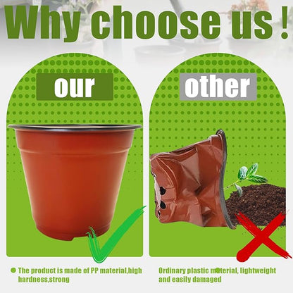 100 Packs 5.5" Plant Nursery Pots Plastic Seedling Starter pot Flower Planter Container Seed Grow Pot with Drainage Hole for Indoor Outdoor Garden Suitable for Succulent Seedling Cutting Transplanting