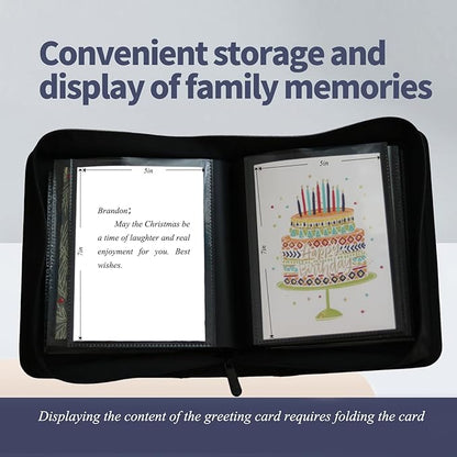 greeting card book organizer,christmas card photo album,birthday card organizer binder,for greeting card box keepsake storage and display,holds 84 cards (turquoise)