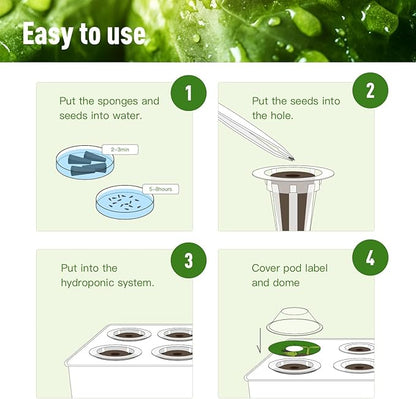 125 pcs Hydroponic Grow Sponges Seed Pods Replacement, Compatible with AeroGarden iDOO and Most Hydroponic Systems. Rapid Rooting Nursery Sponges.
