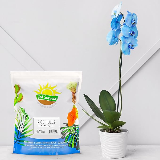 Soil Sunrise Organic Horticultural Grade Rice Hulls (8 Quarts) All-Natural Soil Amendment for Houseplants, Gardening, Seed Starting & Chicken Bedding