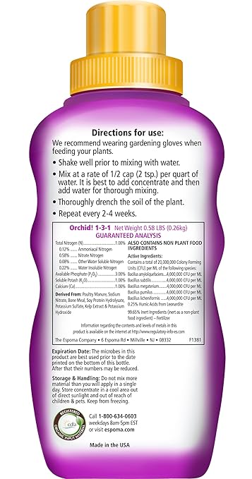 Espoma Organic Orchid! 8-Ounce Concentrated Plant Food – Plant Fertilizer and Bloom Booster for All Orchids and Bromeliads. Ideal for Phalaenopsis, Dendrobium, and Other Types of Orchids