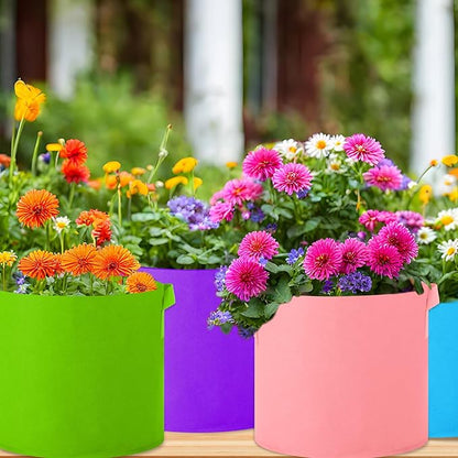 20 Pack Grow Bags Multicolor Plant Grow Bag Non Woven Fabric Pots with Handles Garden Plant Seeds Tomato Vegetables Flowers Planting Bags for Indoor or Outdoor Gardening