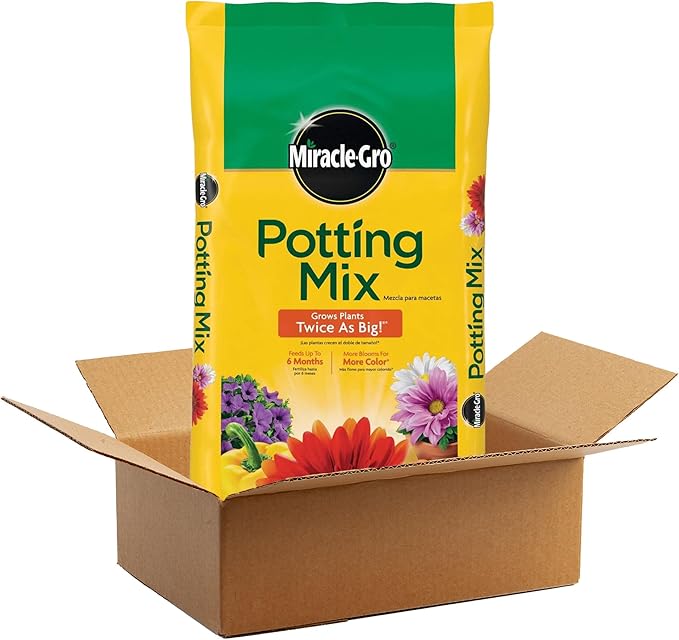 Miracle-Gro 5 Pack Potting Soil Mix for Container Plants, Flowers, Vegetables, Shrubs, Annuals, and Perennials, Feeds for Up to 6 Months, 2 Cu Ft
