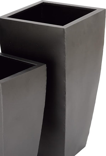 Deco 79 Metal Indoor Outdoor Planter Large Planter Pot with Tapered Base, Set of 3 Planters 20", 25", 30"H, Dark Gray