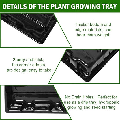 YoleShy 5 Packs Seed Starter Tray with Dome Reusable Plastic Plant Growing Trays with Humidity Domes Thickened Sturdy for Seed Starting Germination Growing Seedling Propagation,14.5"x9"