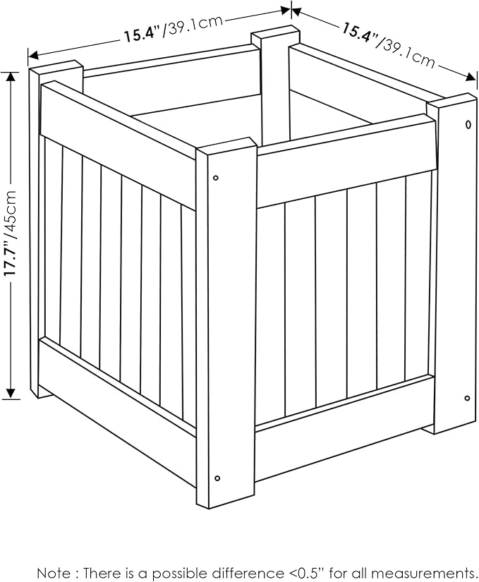 Furinno FG16450 Tioman Hardwood Flower Box, One-Pack, Natural