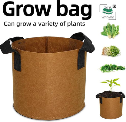 Grow Bags,Growing Pot Bags Garden Grow Bag Indoor Outdoor Fabric Aeration Plant Pot Container Flower Vegetable Pouch (Coffee,15Gallon)