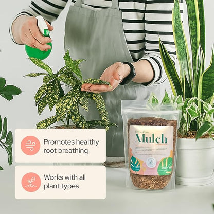 Urban Thumb and Co Ultra Fine Garden Plant Mulch - Top Cover for Indoor / Outdoor Potted House Plants - Compact Size,Potting Mix for Urban Plant Lovers- 3.25 Quarts