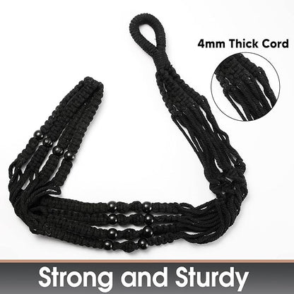 2 Pack 43 Inches Macrame Planter Hanger Large for 12 inch Pot (Extra Long & Big) + Swag Hook | Large Hanging Planter for Indoor Plants | No Pot/Plant Included (XL)