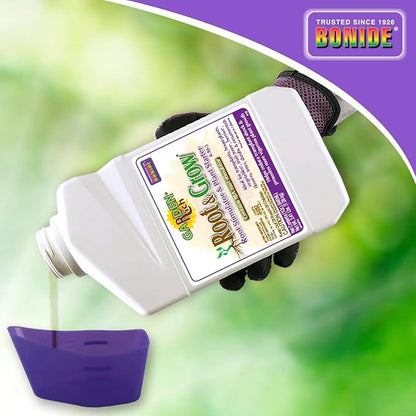 Bonide Garden Rich Root & Grow Root Stimulator & Plant Starter, 32 oz Concentrate 4-10-3 Fertilizer for Transplanting