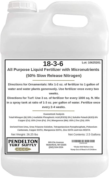 Pendelton Turf Supply 18-3-6 Liquid Fertilizer (50% SRN & Micronutrients) (2.5 Gallons)