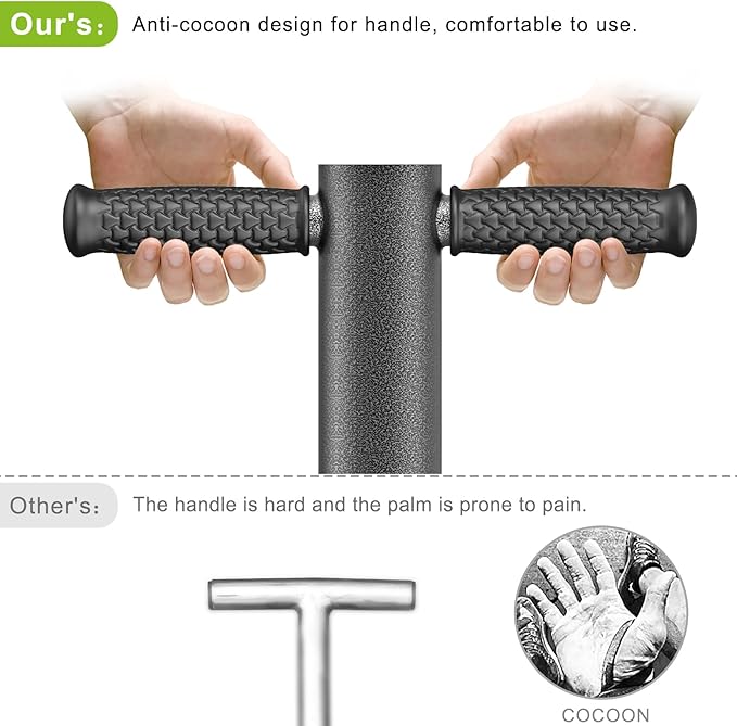 Dolibest Sod Plugger, Bulb Planter Tool with Soft Rubber Grip, Grass Plugger Tool with Stainless Steel Sharp Serrations, Sod Plugger Turf Cutter for Lawn Planting Bulbs and Grass Repair
