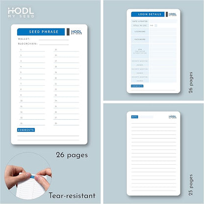 Seedbook By Hodl My Seed – The Safest And Most Convenient Way To Store Your Crypto Recovery Seed Phrases. Securely Lock Your Cold Storage Keys In This Safe Password Notebook(1, Black)