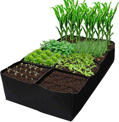 Fabric Garden Bed, 3 x 6 Feet, 8 Grid Planter Box, 128 Gallon Raised Bed for Vegetables and Flowers