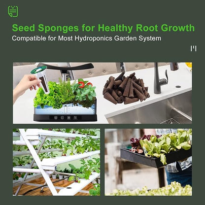 YBB 100PCS Grow Sponges, Hydroponic Seed Starter Pods Sponges Compatible with Aerogarden, Rapid Rooter Starter Plugs for Hydroponic Indoor Garden System