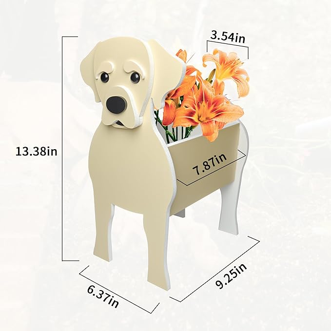 Labrador Dog Planter, Cute Animal Shape Flower Planters, Plant Pots for Indoor/Outdoor Garden Decor, Unique Gifts/Souvenirs for Pet Lovers