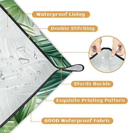 Pardick Repotting Mat for Indoor Plant 19.7"x19.7" Tropical Leaves Soil Change Mat Waterproof Planting Tray Foldable Succulent Potting Mat Gardening Gifts for Women Men Plant Lovers