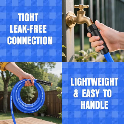 Heavy Duty Garden Hose 100 ft, Non-Expanding Flexible Water Hose, Kink Resistant Lightweight Hybrid Hose, Leakproof Hose Male to Female Fittings