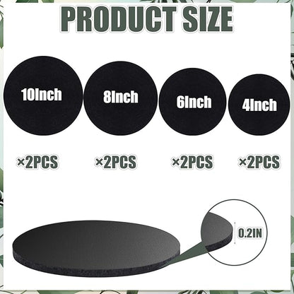 Plant Coaster Mat Reversible(Fabric/Leather),8Pcs Plant Coasters 4 Sizes(4/6/8/10inch) Plant Coasters for House Plants Indoor & Outdoor,Household Products Absorbent/Waterproof(8pcs Set)