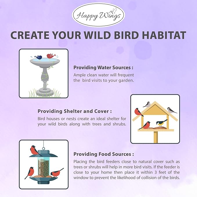 Happy Wings Finch Blend Bird Food, Mix of Sunflower Hearts/Kernels and Nyjer Seed Wild Bird Food-13 Ounce | Prefilled Sock | No Grow Seed I Bird Seeds for Wild Birds