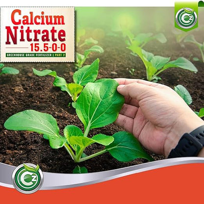 Calcium Nitrate 15.5-0-0 Fertilizer Made in USA – Greenhouse Grade Plant Food for Hydroponics, Plants & Gardens – Fruit, Vegetables. Blossom End Rot Tomatoes (Cz Garden Organics Calcium Nitrate 18LB)
